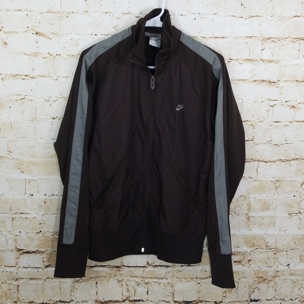 Nike Full Zip Brown and Grey Jacket Size Medium